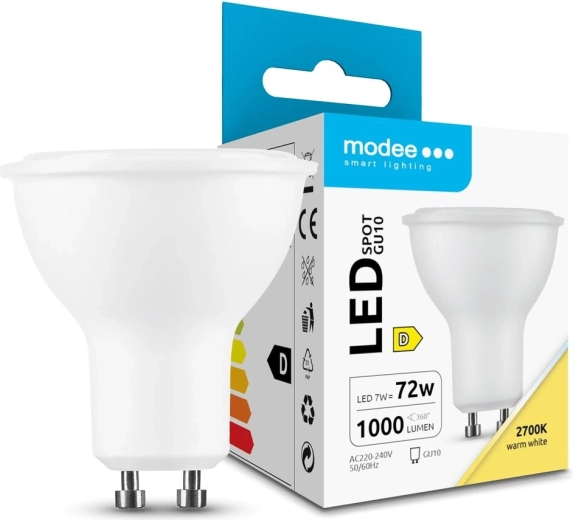LED spotpære 7 W GU10 varm hvid 1000 lm MODEE