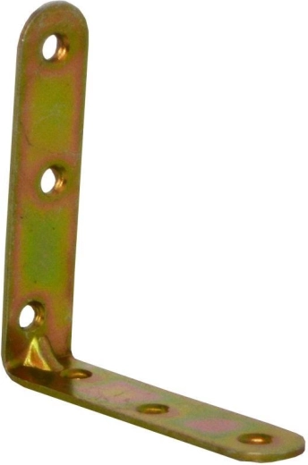 Vinkelbeslag med prægning gulforzinket 80 × 18 × 2 mm, pakke 15 stk.