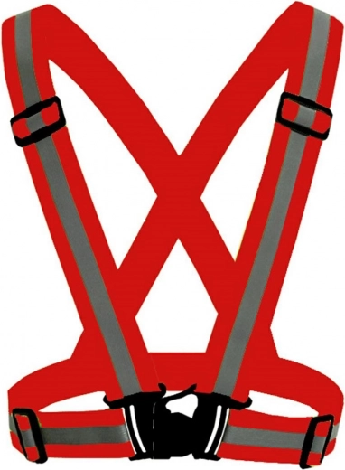 Ag590d reflekterende vest med sele rød