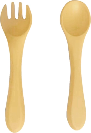 Kitchisimo Baby børnebestik i silikone, sæt med 2 dele