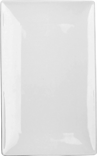 Regular rektangulært porcelænsserveringsfad 31 cm cremefarvet