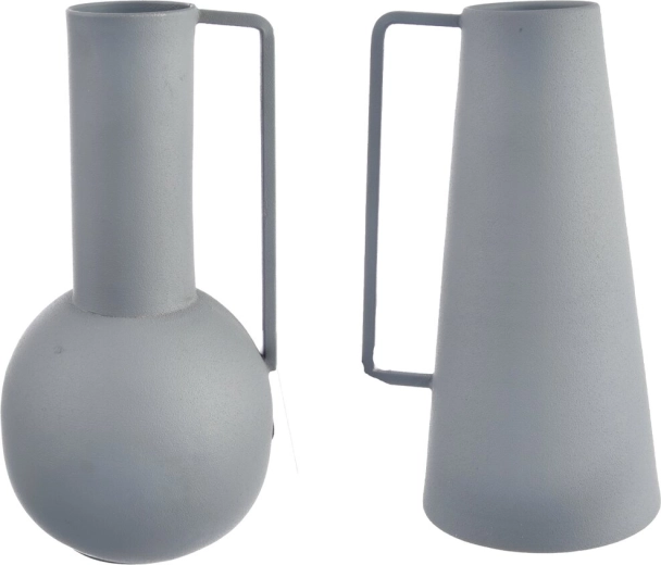 Grå blikvase 21 cm (2 varianter)