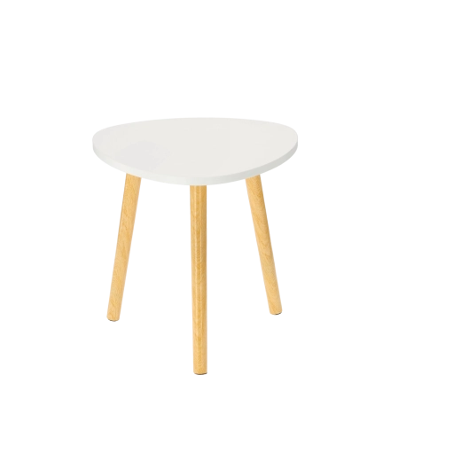 Sæt med to sofaborde, hvid og naturtræ