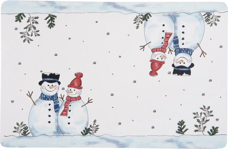Juleplastdækkeserviet snemand 43 × 28 cm
