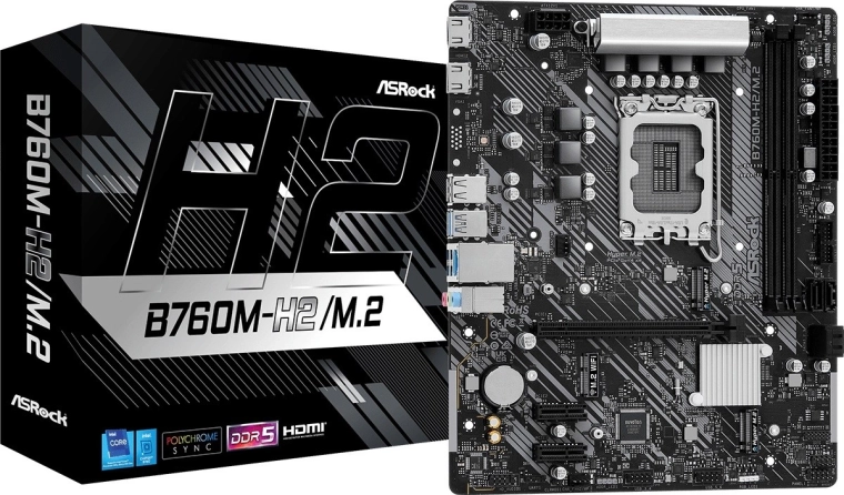 ASRock B760M-H2/M.2 – microATX bundkort med DDR5 og HDMI/DP