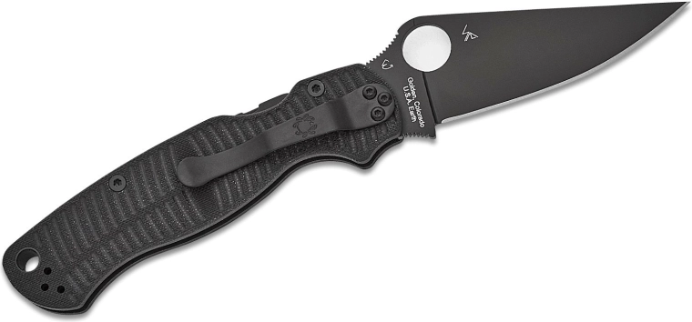Foldekniv Spyderco Para Military 2 Salt, sort G-10, CPM MagnaCut, sort klinge