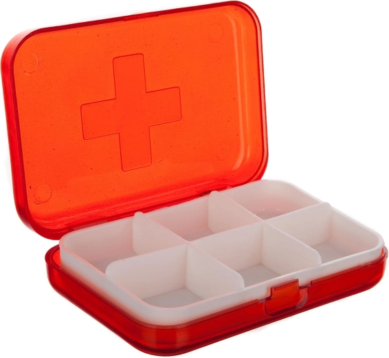 Plastik pilleorganisator med 6 rum