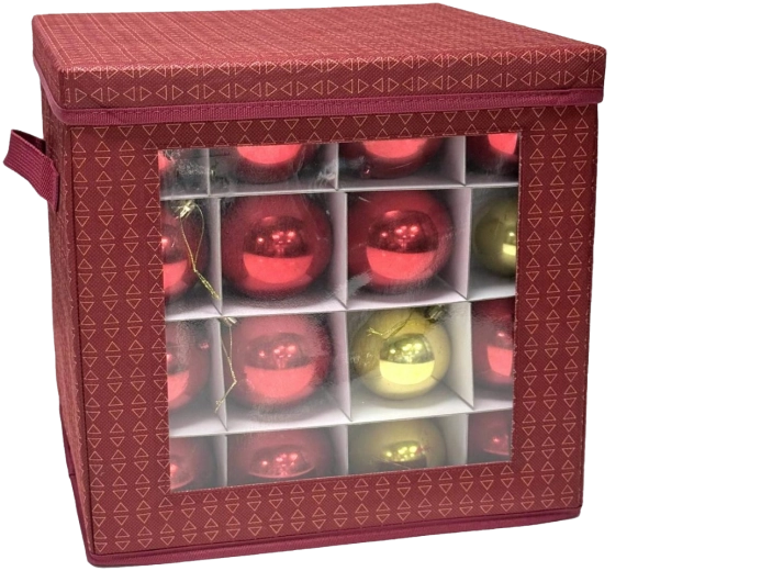Organizer til opbevaring af julekugler rød 33 × 33 × 33 cm - 1 stk.