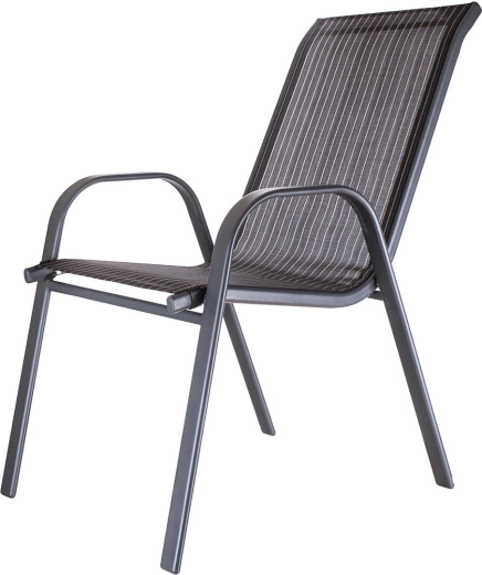 Harrow havestol, stabelbar, stål og textilene, sort, 2 stk.