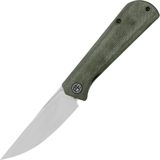 Petrified Fish Viking lommekniv 9,2 cm, satin, grøn Micarta