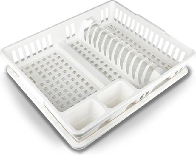 Plastisk opvaskestativ med bakke 47 × 39 cm