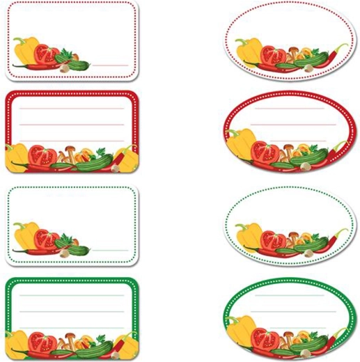 Selvklæbende etiketter til syltning TORO, grøntsager, 96 stk.