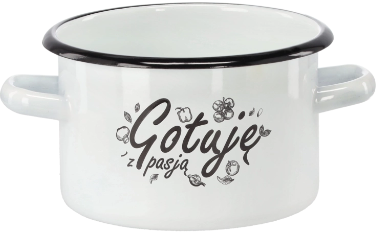 Emaljeret gryde 2 l, 16 cm, hvid – jeg laver mad med passion