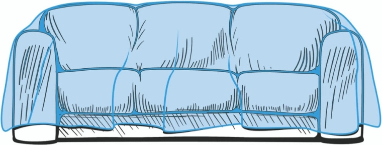 Beskyttende plastbetræk til 3-personers sofa 304,8 × 137,2 cm, 50 mikron