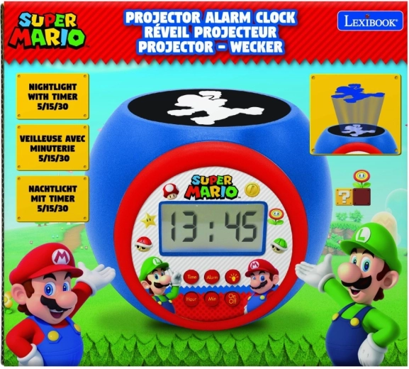 Vækkeur med projektor Super Mario