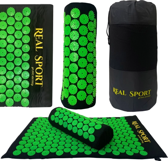 Akupressurmåtte med pude til afslapning og smertelindring