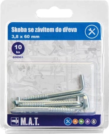Skruering til træ 60 × 3,8 mm, galvaniseret (10 stk)
