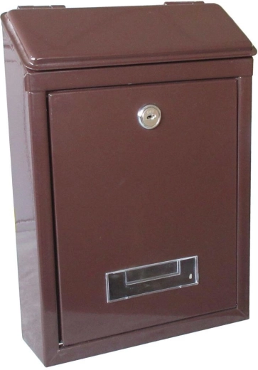 Brun postkasse 210 × 300 × 60 mm af galvaniseret stål