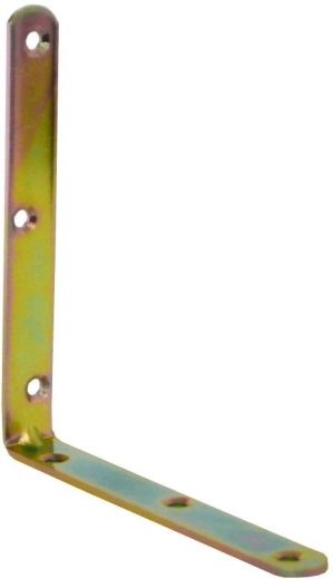 Vinkelbeslag med prægning gulforzinket 140 × 18 × 3 mm (10 stk)