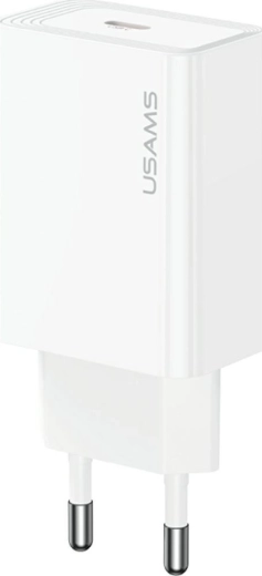 USAMS 30 W USB-C vægoplader – hvid