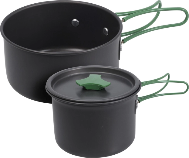 Campsæt i aluminiumsservice – 2-delt, sort
