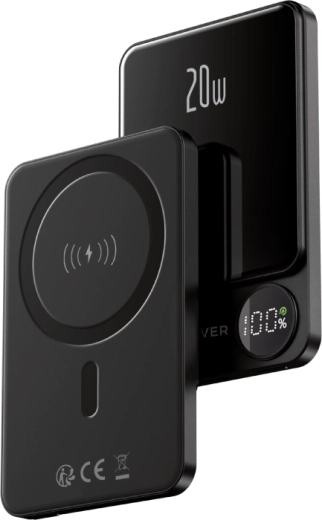 Forever magnetisk trådløs powerbank 5000 mAh 20W med MagSafe, sort
