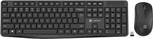 Trådløst tastatur og mus Natec Squid Plus US sort