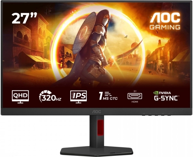 AOC 27" gamingmonitor Q27G4SRU Fast IPS 320 Hz, QHD, HDMI/DP, pivot, højttalere