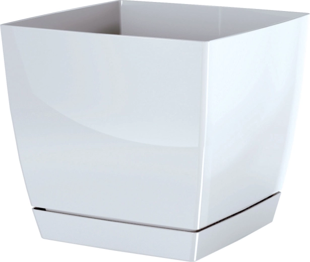 Plantekumme Coubi Square med underskål 13,5 cm hvid