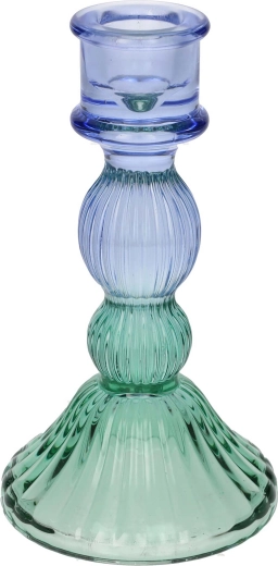 Lysestage Lior 4,8 × 15 cm – grøn‑lilla