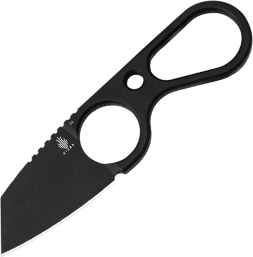 Kizer Bowtie halskniv i D2-stål, sort