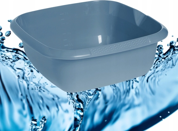 Firkantet plastbalje med hældetud 8 l Nordic Blue 34 × 34 cm