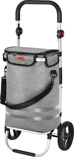 Sammenklappelig indkøbsvogn 50 l grå NILS Premium