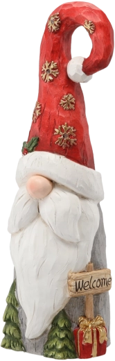 Julefigur af nisse med nissehue og LED, 66 cm