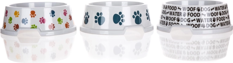 Plastskål til hund 16,5 cm, mix af dekorer