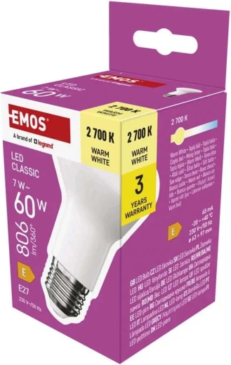 LED-pære Classic R63 E27 7 W 806 lm varm hvid