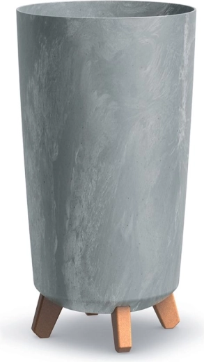 Blomsterkrukke med ben Gracia Tubus Slim betoneffekt 24 cm, grå