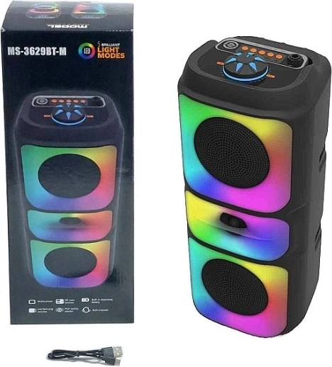 Kompakt Bluetooth-højttaler med FM-radio og RGB LED-baggrundsbelysning