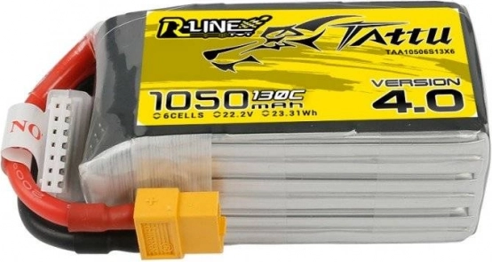 Tattu R-Line version 4.0 LiPo-batteri 1050mAh 22,2V 130C 6S
