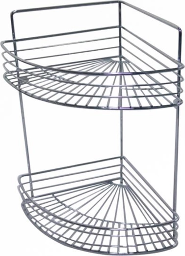 Hjørne-badeværelseshylde i forkromet metal 23 × 30,6 × 37,5 cm