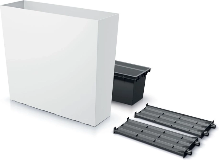 Høj altankasse URBI CASE T 77 cm hvid med indsats