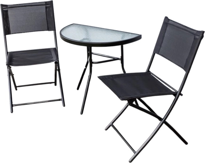 Halvrundt bord med hærdet glas