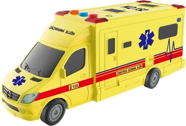 Ambulance med friløb med lys og lyd 19 cm