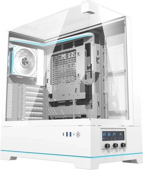 Computer kabinet Darkflash DY450 PRO med blæser hvid