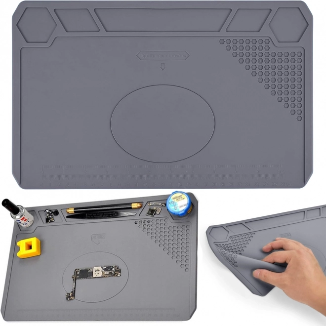 Silikone antistatisk serviceunderlag med organizer 35 × 25 cm