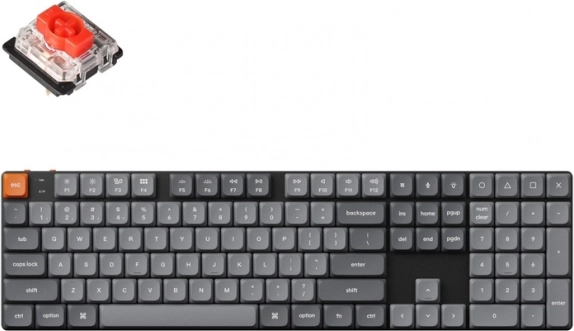 Trådløs lavprofil tastatur Keychron K5 Max med RGB og røde kontakter