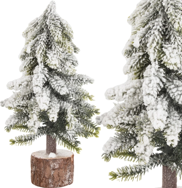 Lille kunstig juletræ med sneeffekt