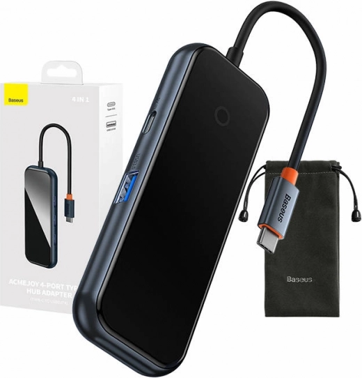 Baseus Hub USB-C til 4x USB 3.0 mørkegrå