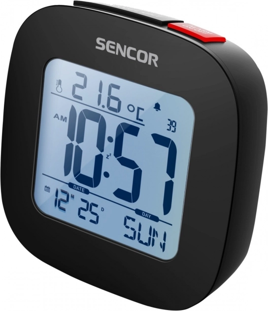 Vækkeur med termometer Sencor