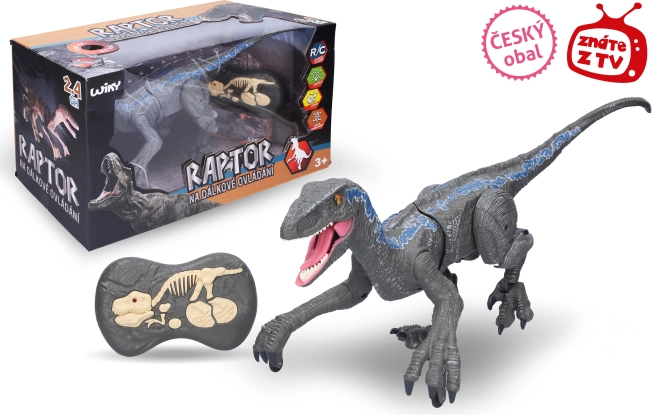 Raptor med fjernbetjening, grå 45 cm